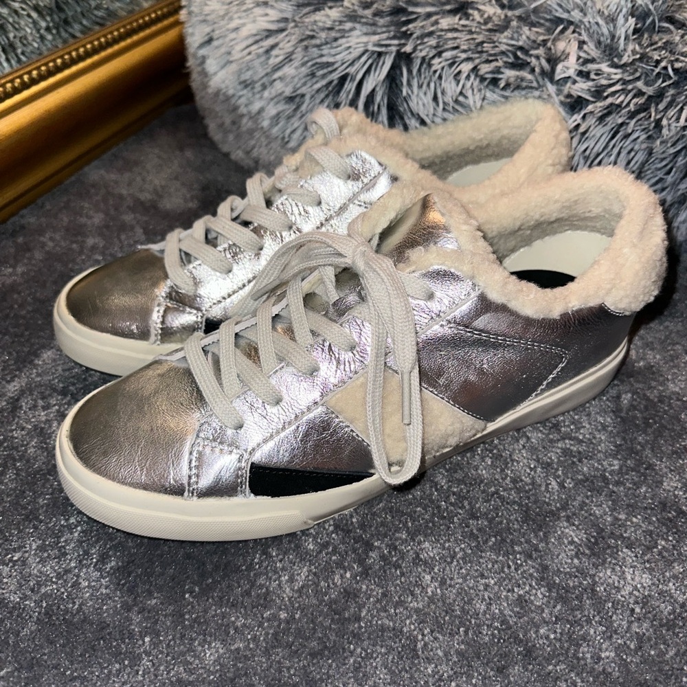 Marc Fisher Silver Sneakers NWOB